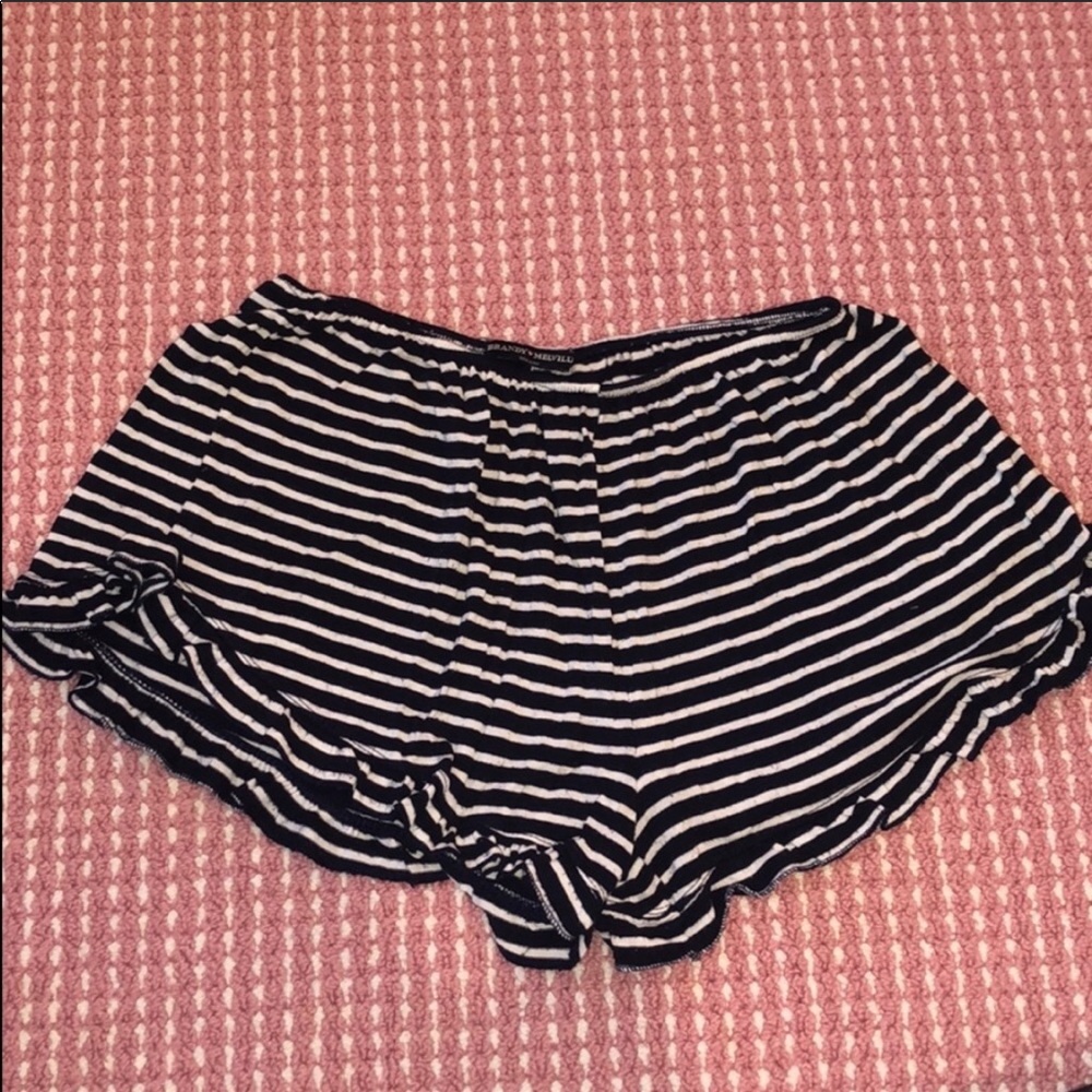 Brandy Melville Vodi Shorts in Navy + White Stripe